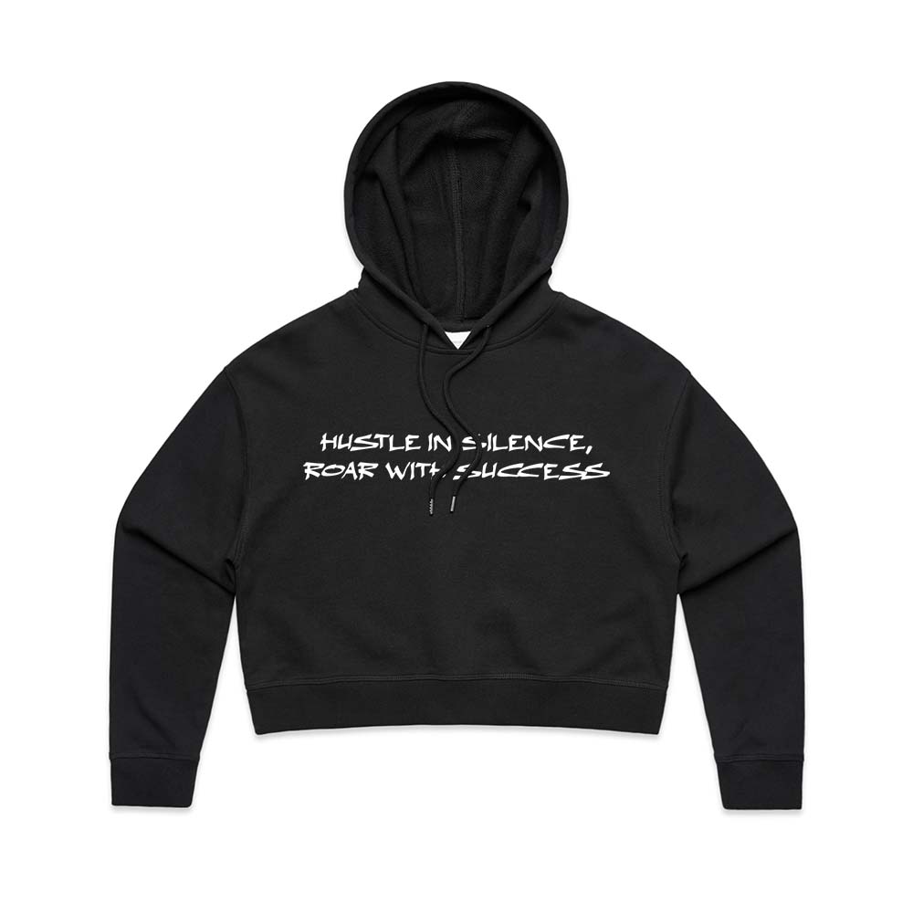 Women's Crop Hoodie (Hustle slogan)